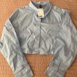 Cropped collared shirt